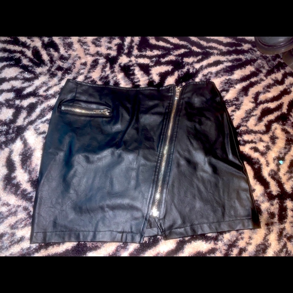 Faux leather skirt